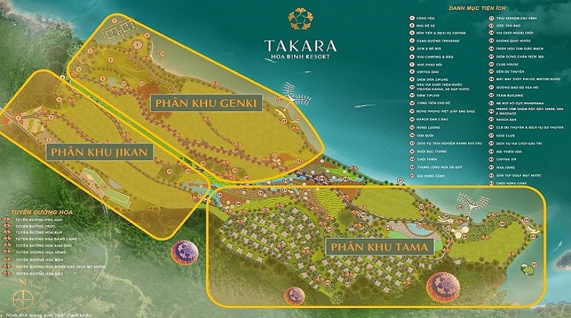 Phân khu trong dự án Takara Resort Hòa Bình