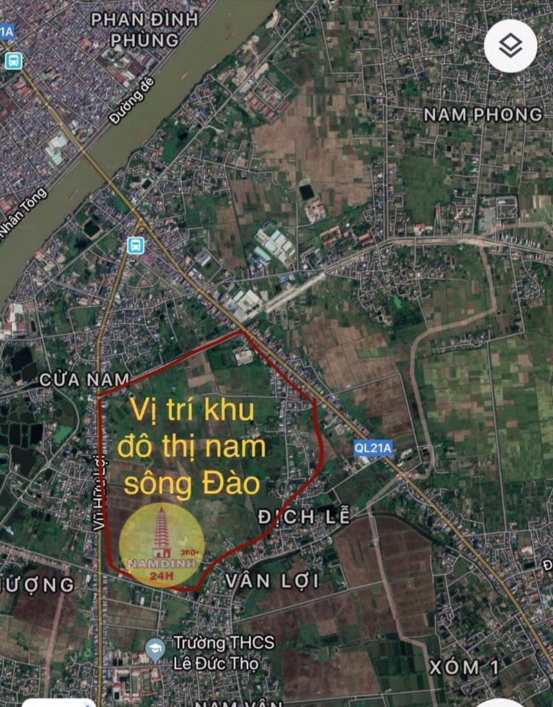 Vị trí khu đô thị Nam Sông Đào Nam Định